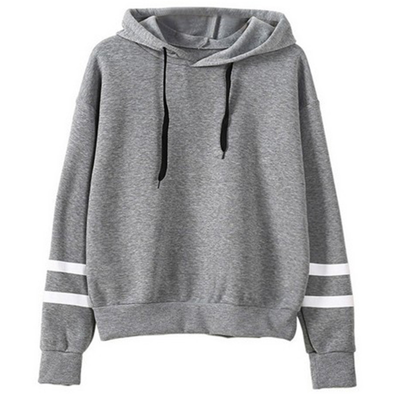 SOlid Black Sleeve Striped Hoodies